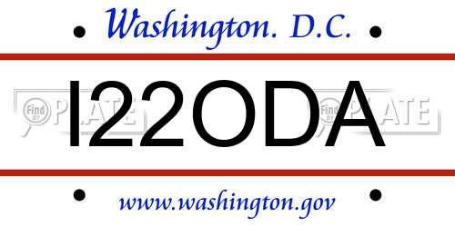 I22ODA District Of Columbia License Plate