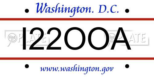 I22OOA District Of Columbia License Plate