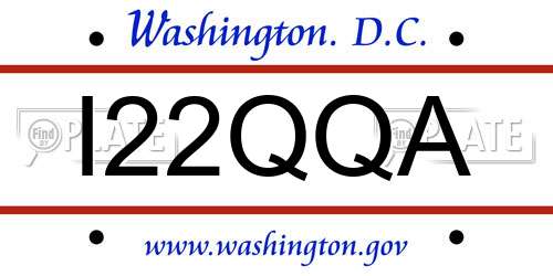 I22QQA District Of Columbia License Plate