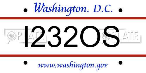 I232OS District Of Columbia License Plate