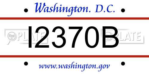 I2370B District Of Columbia License Plate