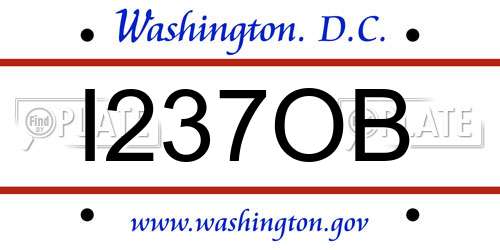 I237OB District Of Columbia License Plate