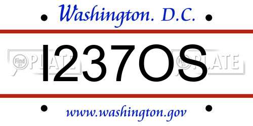I237OS District Of Columbia License Plate