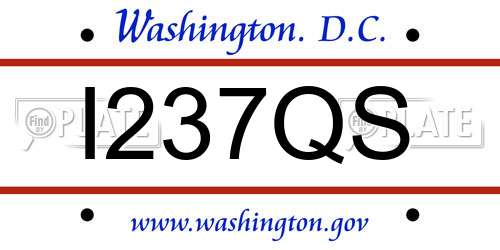 I237QS District Of Columbia License Plate