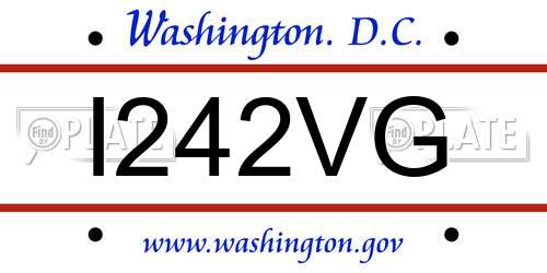 I242VG District Of Columbia License Plate