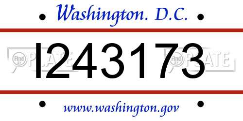I243173 District Of Columbia License Plate
