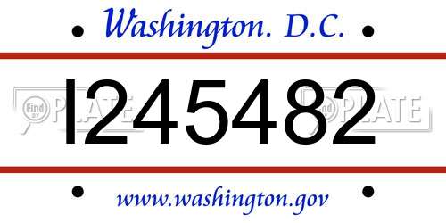 I245482 District Of Columbia License Plate