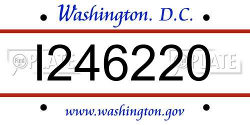 I246220 District Of Columbia License Plate