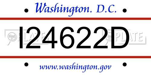 I24622D District Of Columbia License Plate