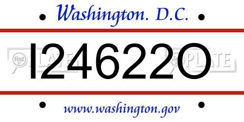 I24622O District Of Columbia License Plate