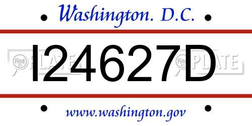 I24627D District Of Columbia License Plate