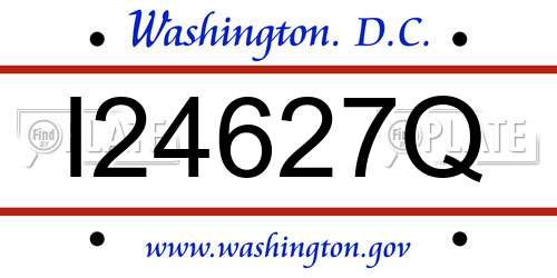 I24627Q District Of Columbia License Plate