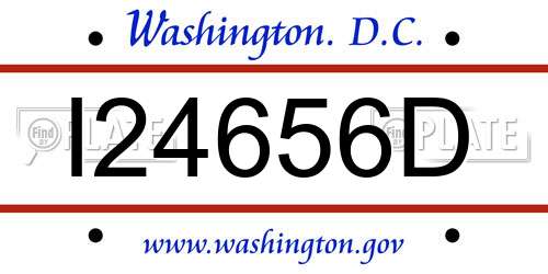I24656D District Of Columbia License Plate