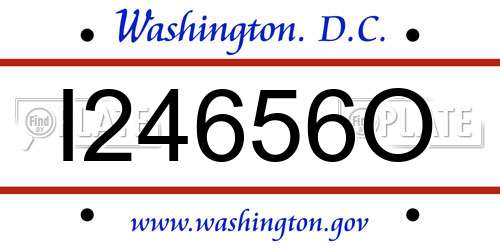 I24656O District Of Columbia License Plate