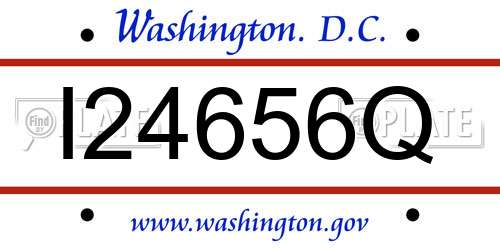 I24656Q District Of Columbia License Plate
