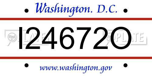 I24672O District Of Columbia License Plate