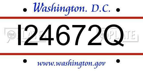 I24672Q District Of Columbia License Plate