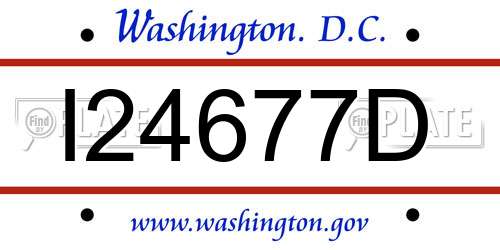 I24677D District Of Columbia License Plate