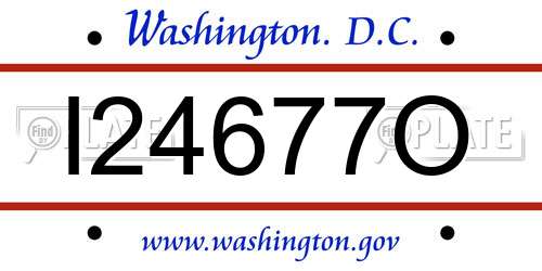 I24677O District Of Columbia License Plate