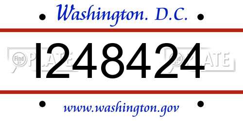 I248424 District Of Columbia License Plate