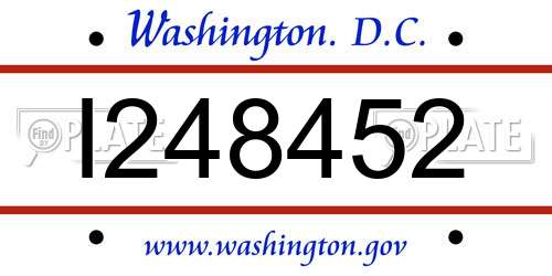 I248452 District Of Columbia License Plate