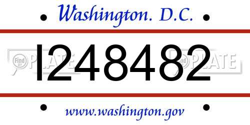 I248482 District Of Columbia License Plate
