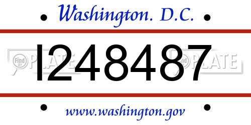 I248487 District Of Columbia License Plate