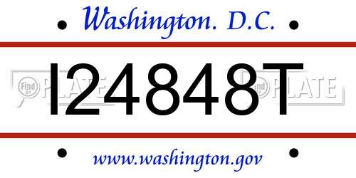 I24848T District Of Columbia License Plate