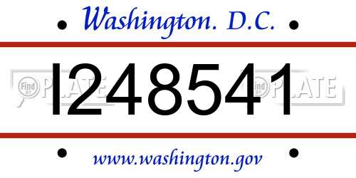 I248541 District Of Columbia License Plate