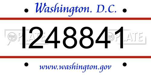 I248841 District Of Columbia License Plate