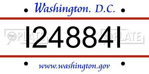 I24884I District Of Columbia License Plate