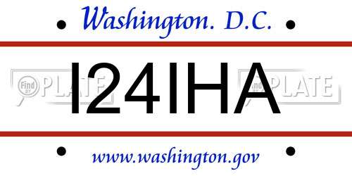 I24IHA District Of Columbia License Plate