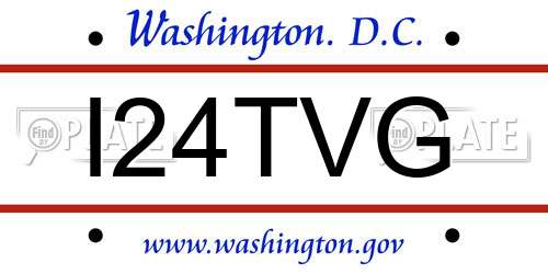 I24TVG District Of Columbia License Plate