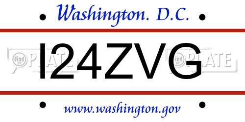 I24ZVG District Of Columbia License Plate