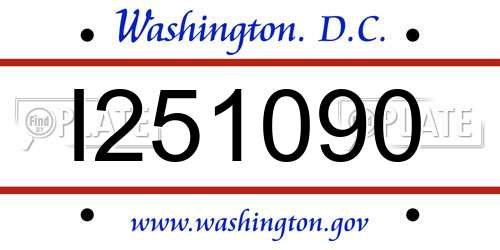 I251090 District Of Columbia License Plate