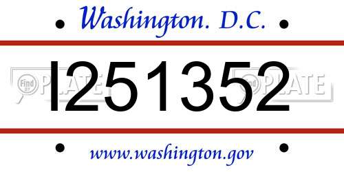 I251352 District Of Columbia License Plate