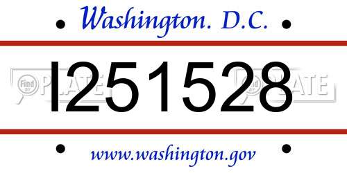 I251528 District Of Columbia License Plate