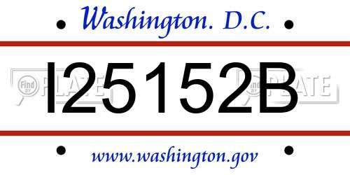 I25152B District Of Columbia License Plate