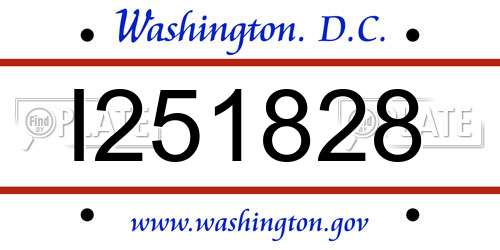 I251828 District Of Columbia License Plate