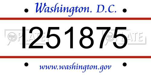 I251875 District Of Columbia License Plate