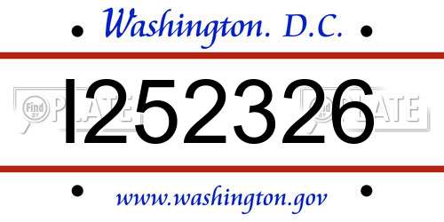 I252326 District Of Columbia License Plate