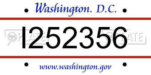 I252356 District Of Columbia License Plate