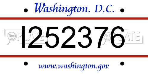I252376 District Of Columbia License Plate