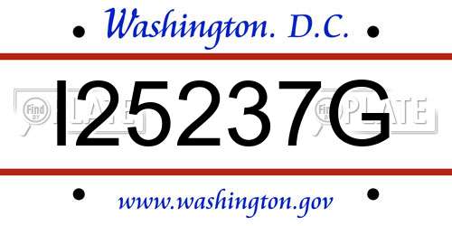 I25237G District Of Columbia License Plate