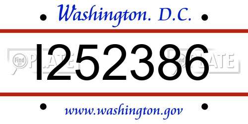 I252386 District Of Columbia License Plate
