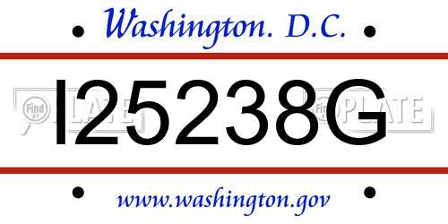 I25238G District Of Columbia License Plate