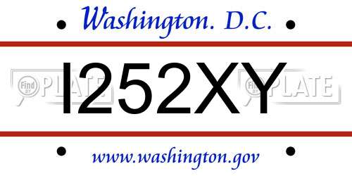 I252XY District Of Columbia License Plate
