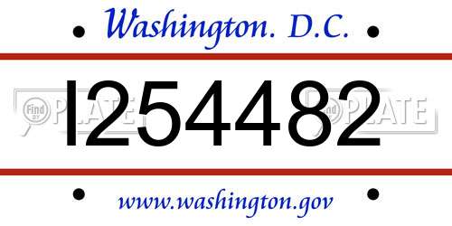 I254482 District Of Columbia License Plate