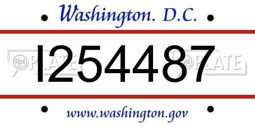 I254487 District Of Columbia License Plate