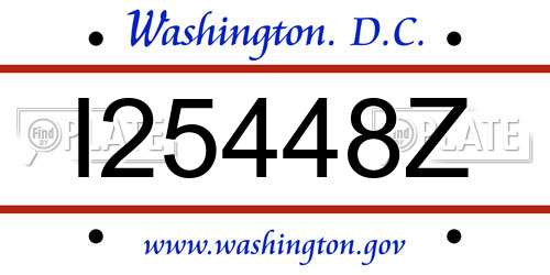 I25448Z District Of Columbia License Plate